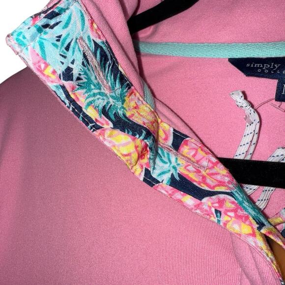 Simply Southern Sz M 1/4 Button Pullover Preppy Beach Tropical Comfy - Picture 5 of 11